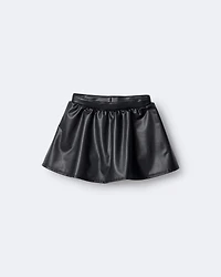 Toddler Girl Reagan Skort Faux Leather - Black