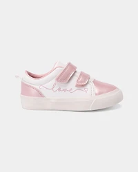 Toddler Girl Love Casual Sneakers - White/Pink