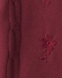 Toddler Girl Organic Cotton Sweater Knit Embroidered Cardigan