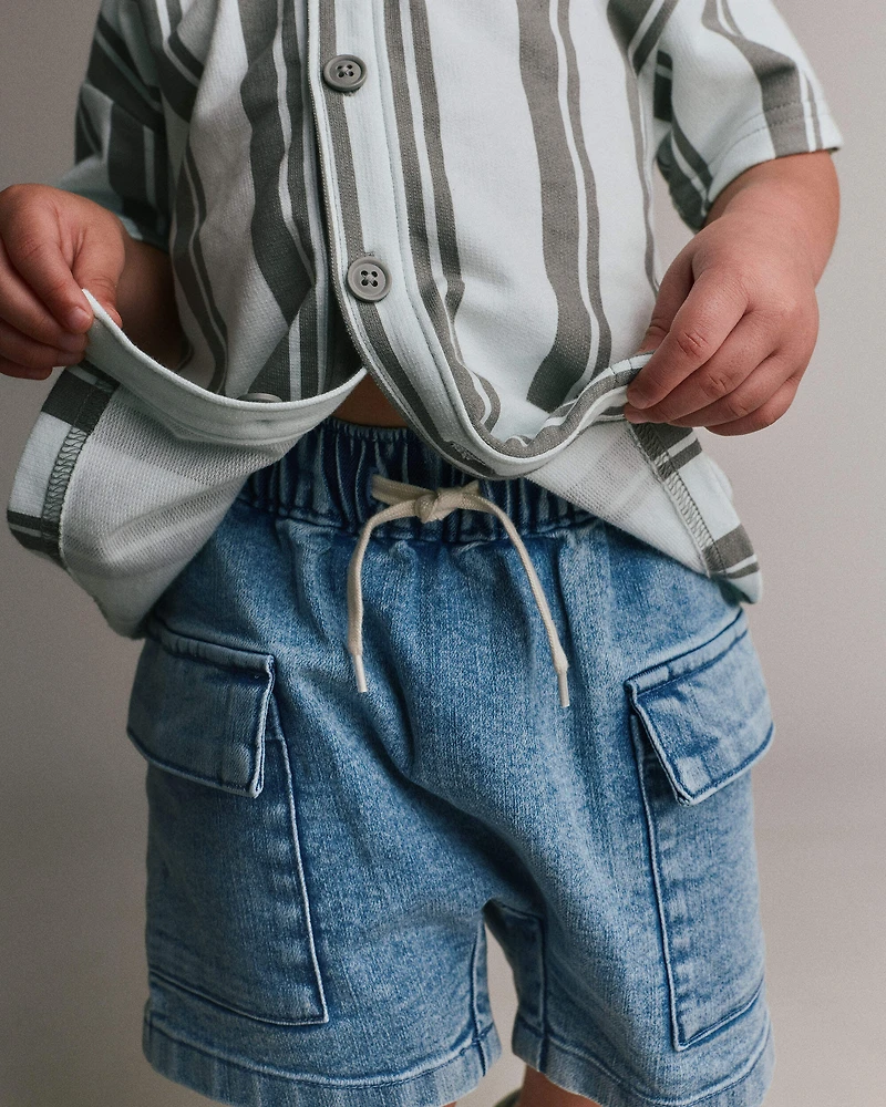 Toddler Boy Cargo Shorts Denim