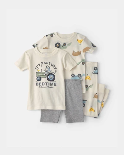 Baby Boy Farm 4-Piece Pyjama Set - Ivory