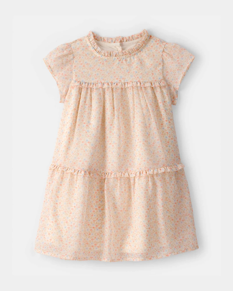 Toddler Girl Floral Tiered Dress - Pink