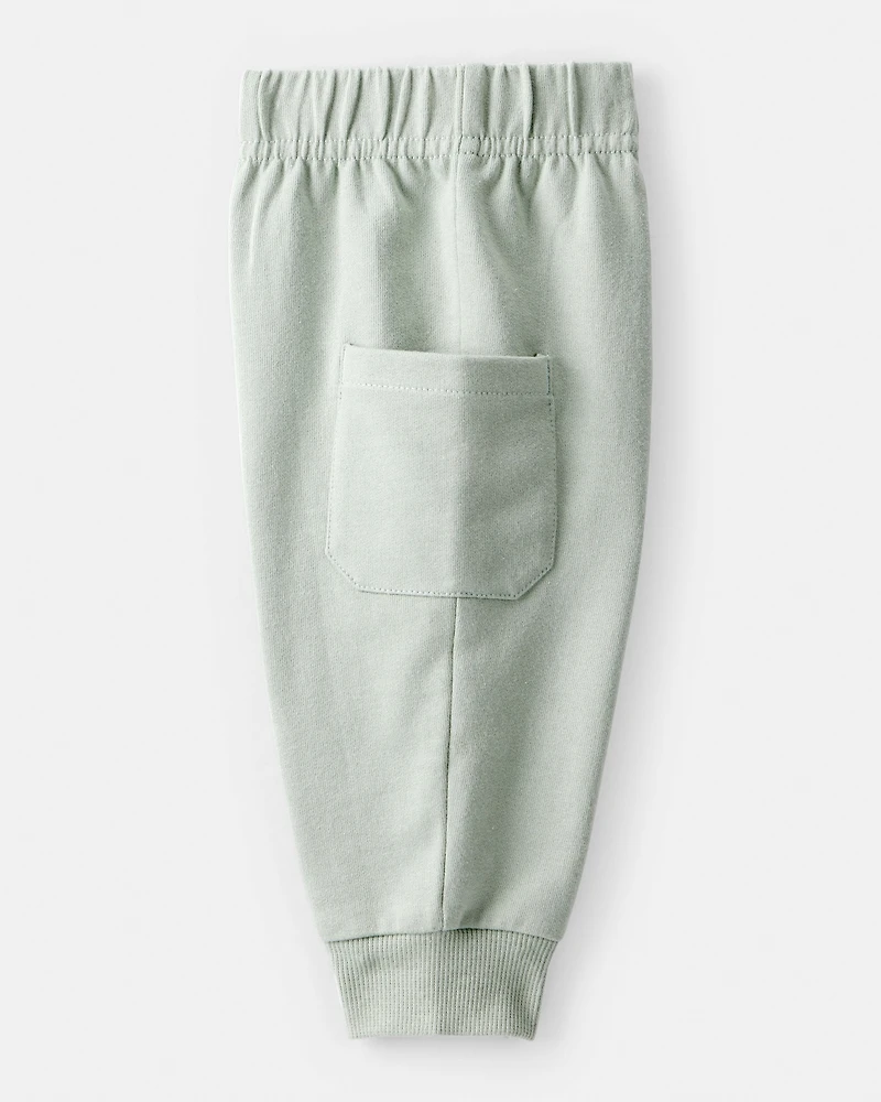 Baby Boy 2-Piece Airplane Thermal Bodysuit & Jogger Set - Green/White