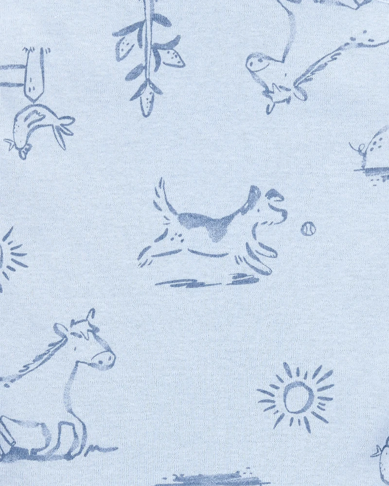 Baby Boy 5-Pack Dog Short-Sleeve Cotton Bodysuits