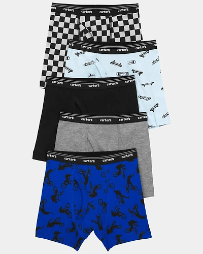 Boys 5-Pack Checker Print Boxer Brief Underwear