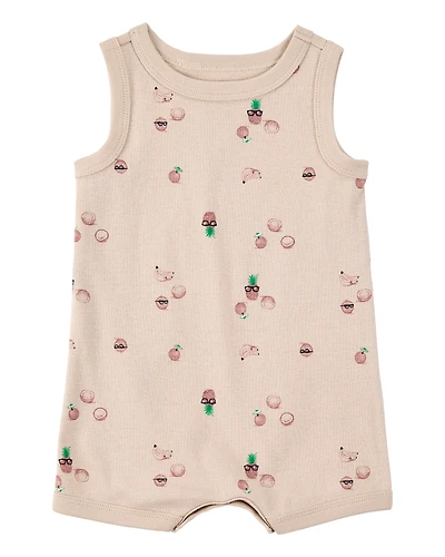 Baby Boy Coconut Print Cotton Romper