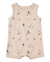 Baby Boy Coconut Print Cotton Romper