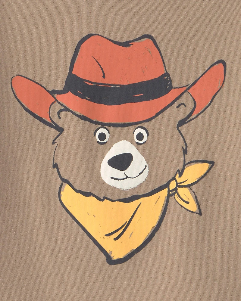 Toddler Boy Bear Long-Sleeve Graphic Tee - Brown