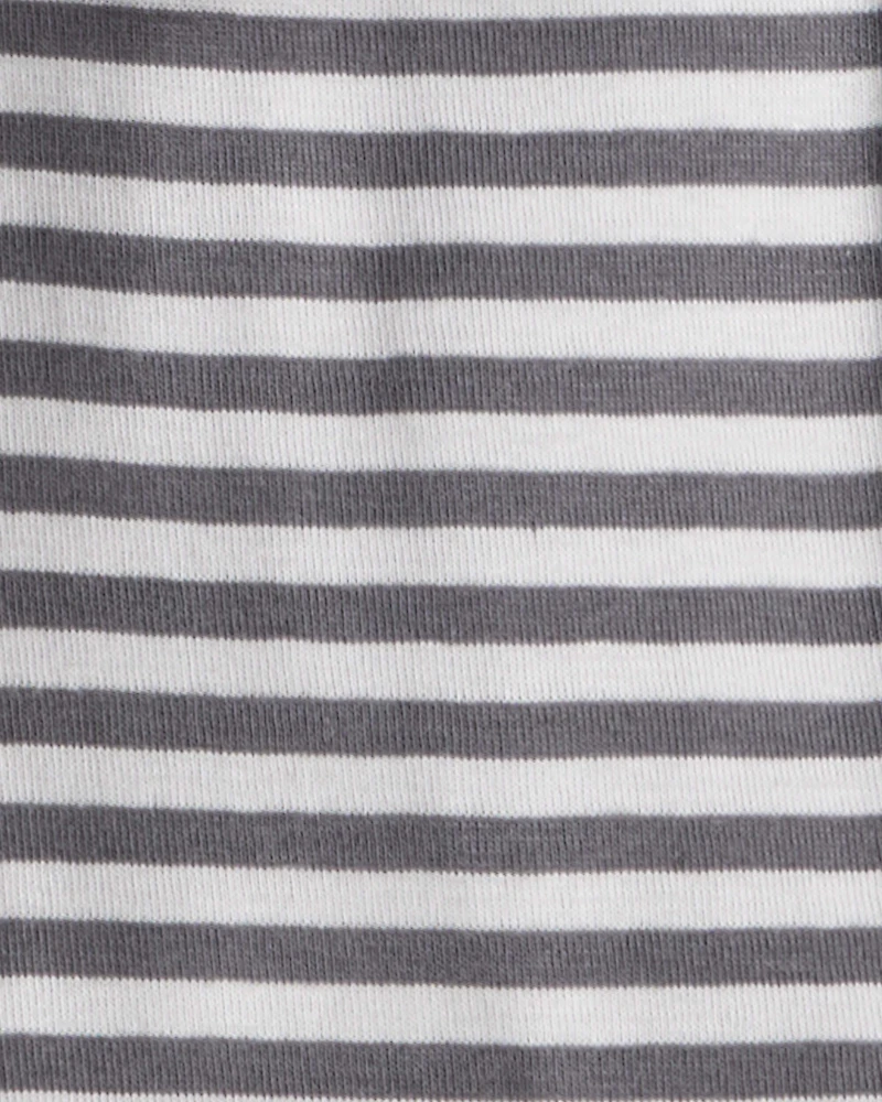 Toddler Boy Yeti Print 100% Cotton Long-Sleeve Snug Fit 4-Piece pyjamas - Grey/Green