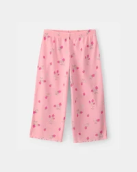 Toddler Girl Strawberry Rib Loose Fit 2-Piece Pajama Set - Pink