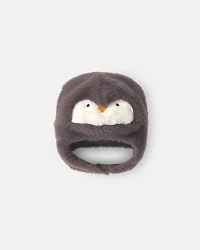 Baby Penguin Christmas Fleece Hat - Grey