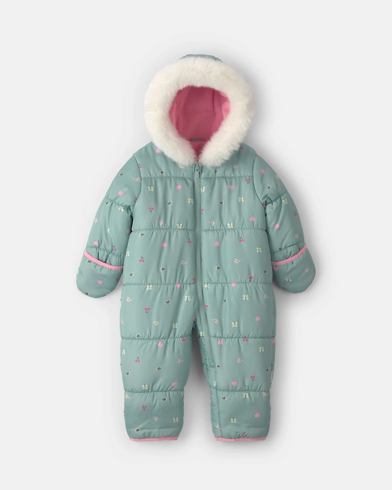 Baby Girl Novelty Pramsuit- Green