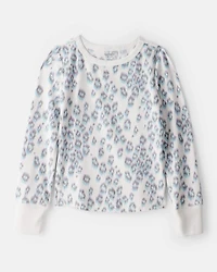 Girls Cheetah Active Rib Long-Sleeve Top