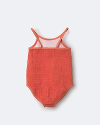 Toddler Girl Maillot une pièce à smocks - Orange