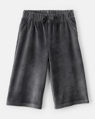 Baby Girl Ribbed Flare Pants - Black