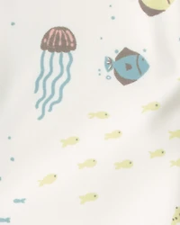 Baby Girl Recycled Rashguard Swimsuit Under the Sea