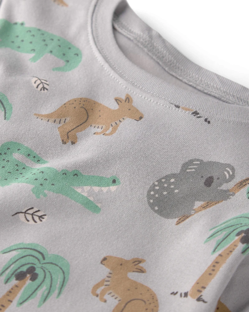 Kid 2-Piece Organic Cotton Pyjama Aussie Friends Print