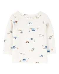 Baby 2-Piece Long-Sleeve Tee & Thermal Coverall Set