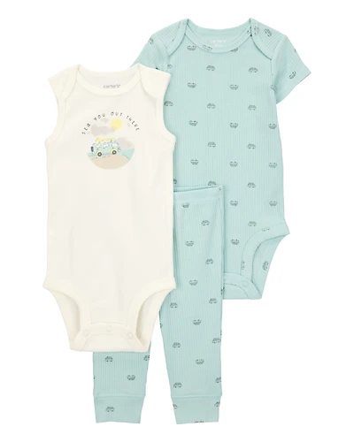 Baby Boy 3-Piece Bus Little Character Set®- Blue/White
