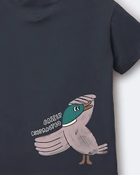 Toddler 'Easily Distracted' Duck Relaxed Graphic Tee - Navy