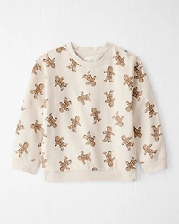 Kid Gingerbread Man Holiday Pullover Made with Organic Cotton