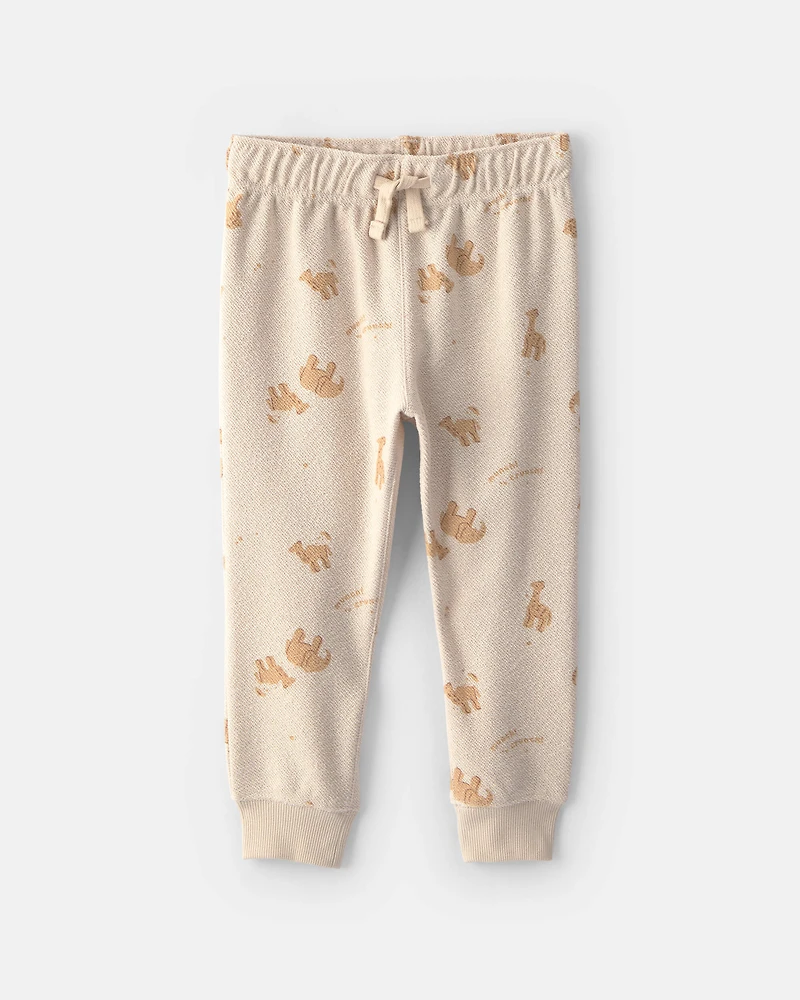 Baby Boy 2-Piece Animal Cracker French Terry Top & Pant Set - Cream