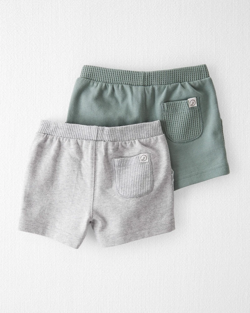 Baby 2-Pack Organic Cotton Waffle Knit Shorts