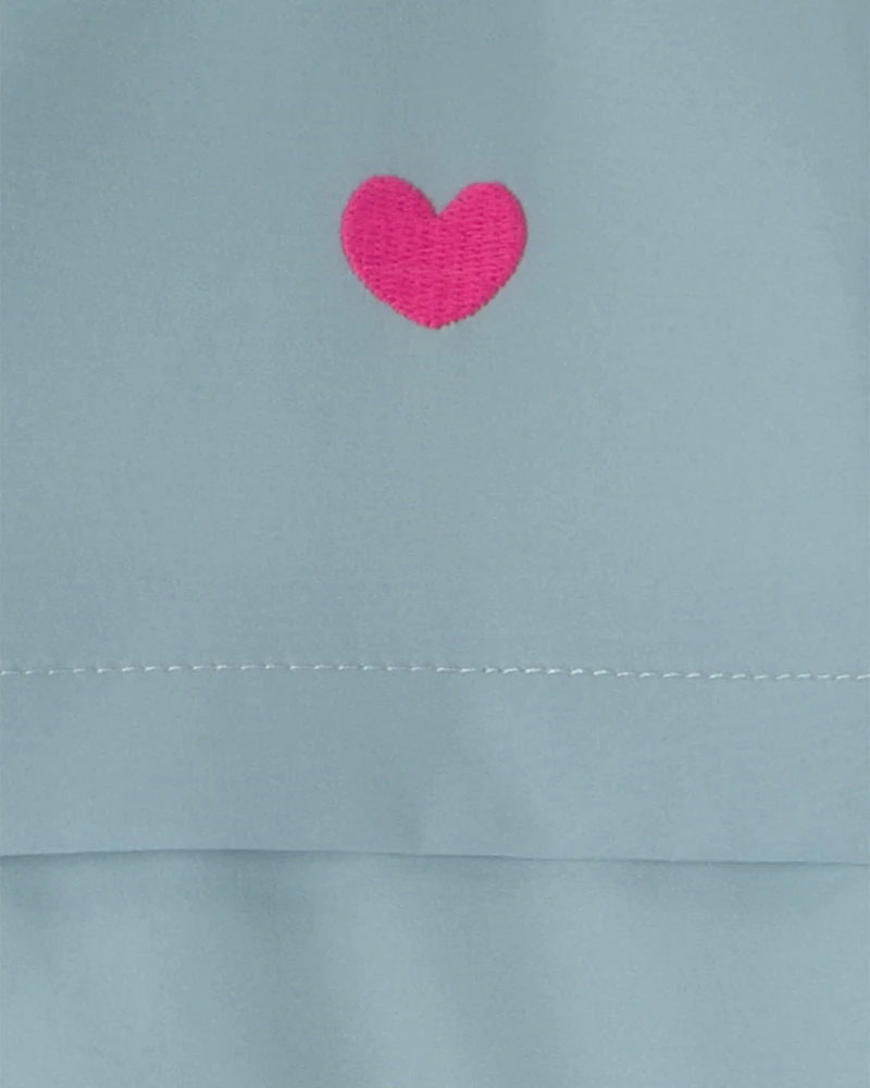 Toddler Girl Heart Zip-Up Hoodie - Blue