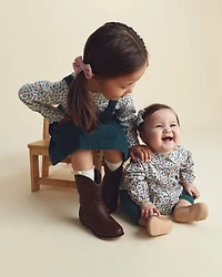 Baby Girl 3-Piece Floral Long-Sleeve Top & Pant Set