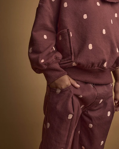 Toddler Girl Pleated Pants Polka Dots - Burgundy