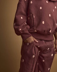 Toddler Girl Pleated Pants Polka Dots - Burgundy