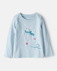Toddler Girl Polar Bear Long-Sleeve Graphic Tee - Blue