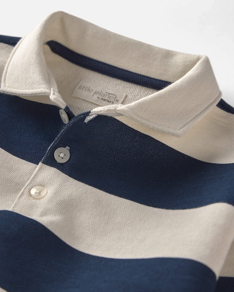 Toddler Boy Organic Cotton French Terry Rugby Polo