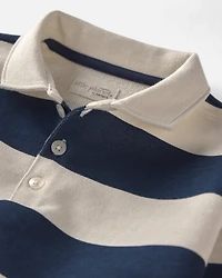 Toddler Boy Organic Cotton French Terry Rugby Polo