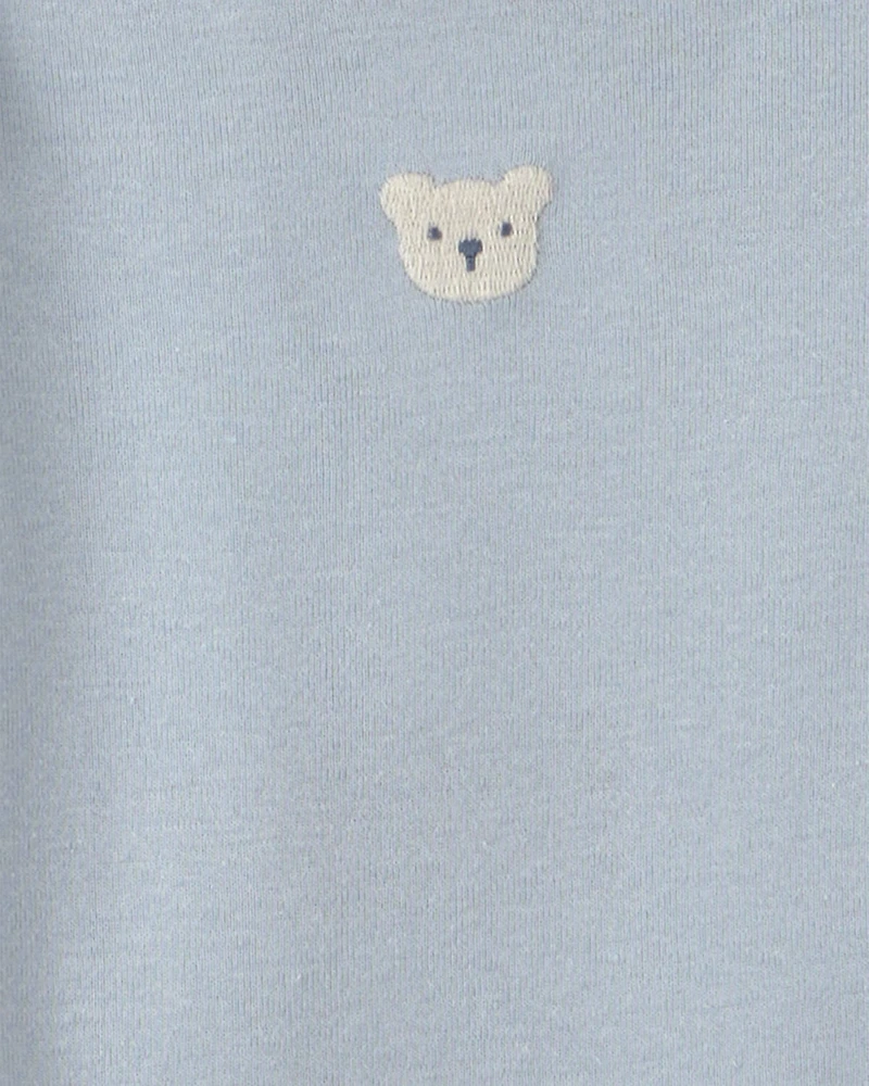 Baby Boy 6-Pack Bear Long-Sleeve Bodysuits - Blue/White