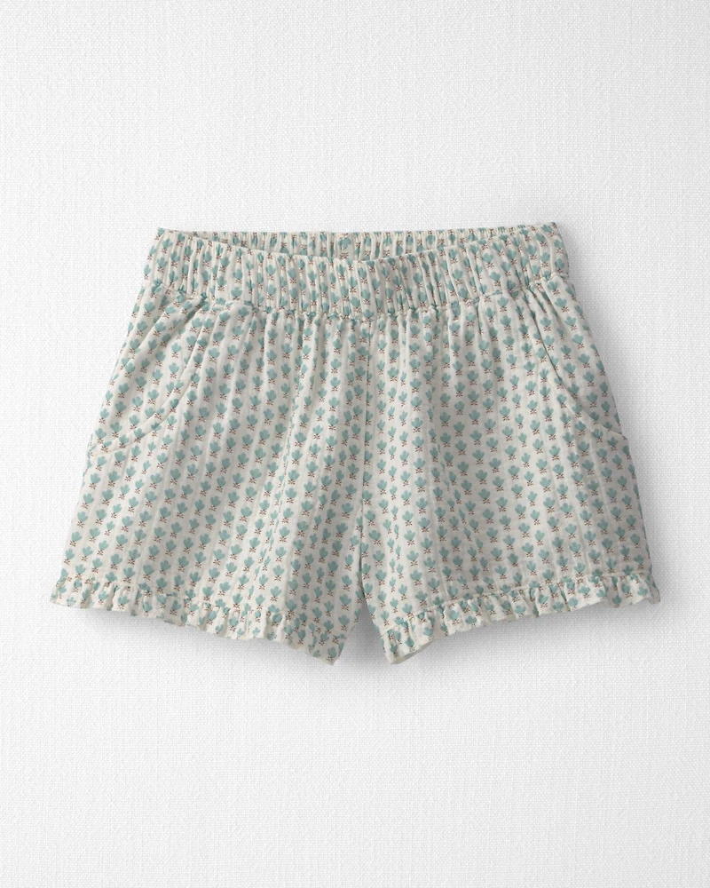Girls 2-Piece Organic Cotton Gauze Top & Short Set Floral