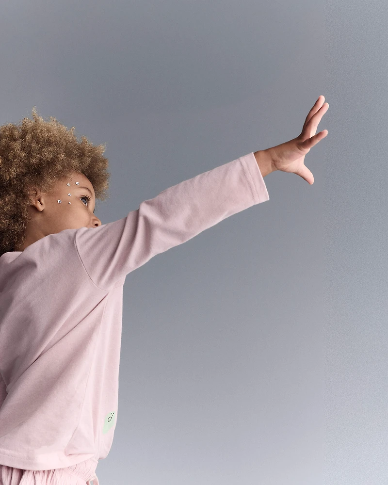 Toddler Girl 'I Feel' Long-Sleeve Relaxed Graphic Tee - Rose