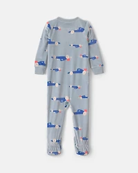Toddler Boy 1-Piece Cars DreamPlush Snug Fit Footed Pyjama - Blue
