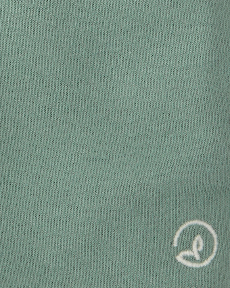 Toddler Boy Recycled Shorts Made with Organic Cotton Palm Green