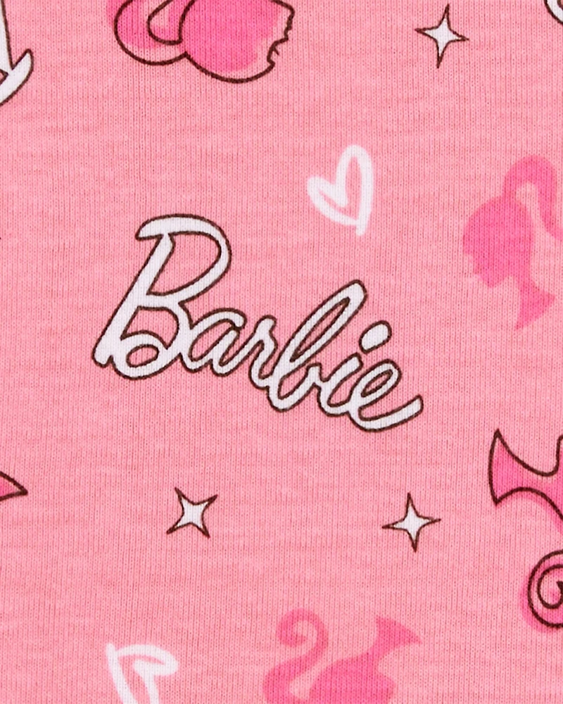 Kid Barbie Snug Fit Cotton 2-Piece Pyjamas - Pink