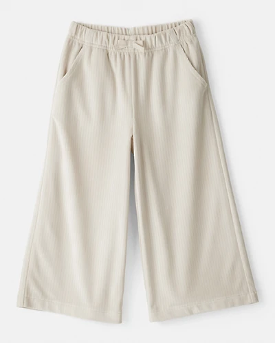 Toddler Girl Ribbed Flare Pants - Tan