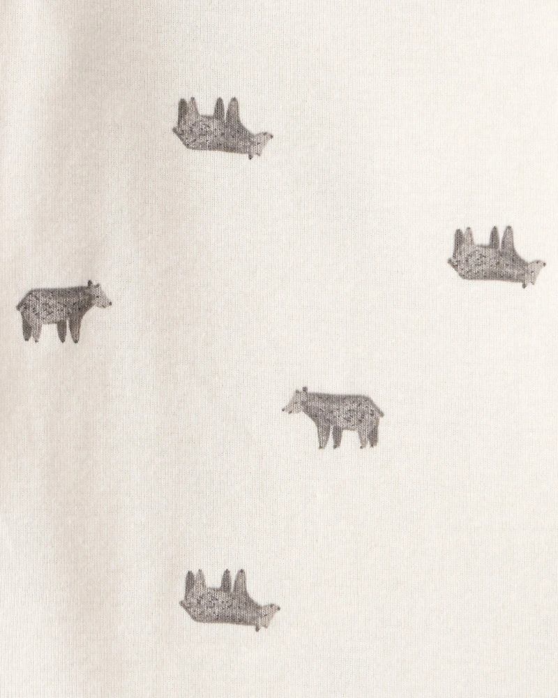 Baby Boy 3-Piece Bear Print Sleeveless Jacket, Bodysuit & Pant Set - Tan/Ivory