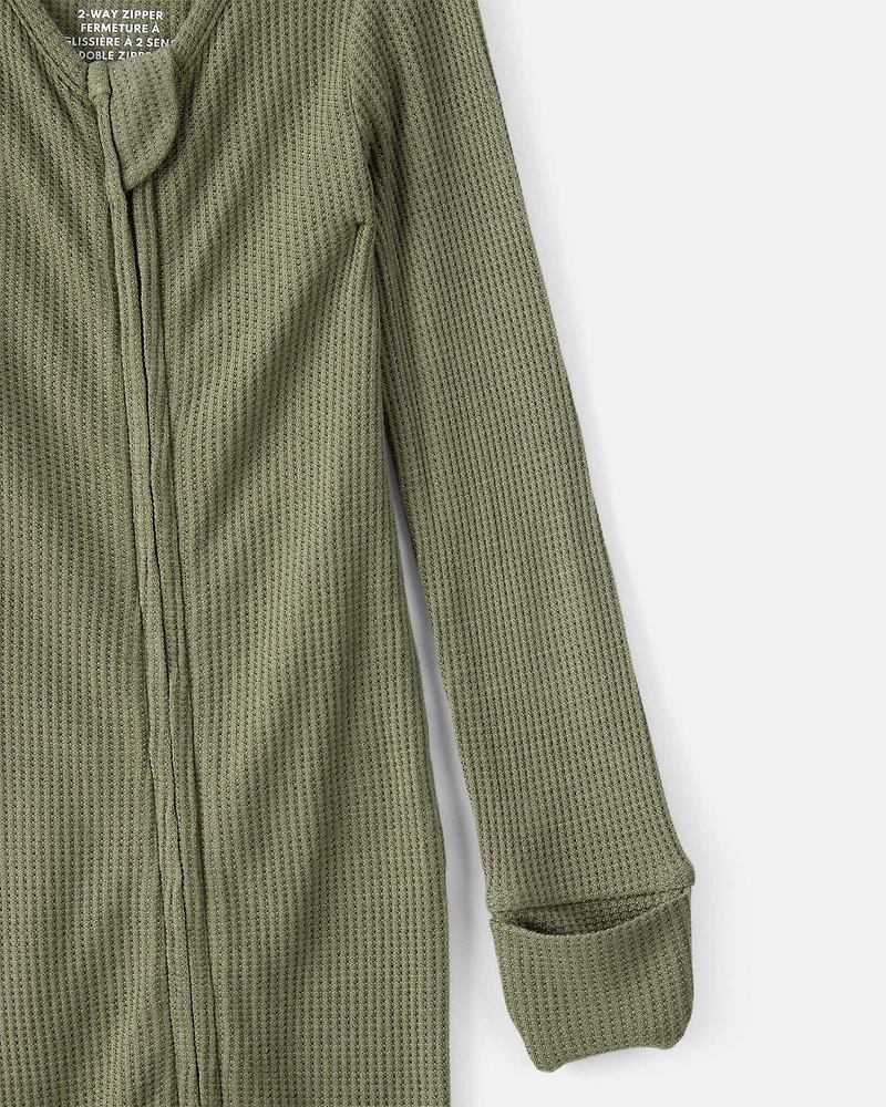 Baby Boy Solid 2-Way Zip PurelySoft Sleeper - Green