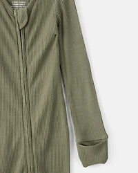 Baby Boy Solid 2-Way Zip PurelySoft Sleeper - Green