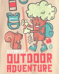 Toddler Boy Tree 100% Cotton Snug Fit 4-Piece Pyjama Set - Green/Cream