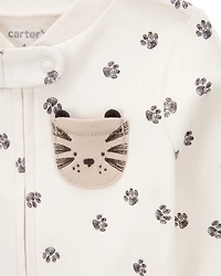 Baby Boy Tiger Print 2-Way Zip Cotton Sleeper