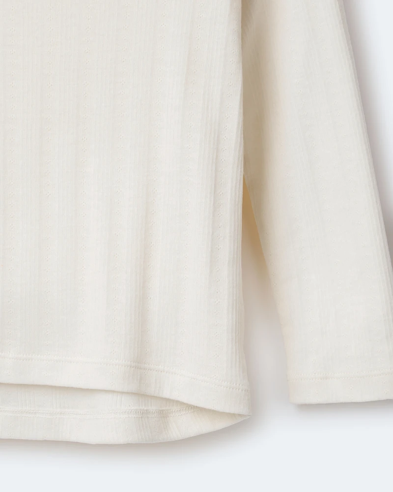 Toddler Girl Pointelle Long-Sleeve Top - Cream