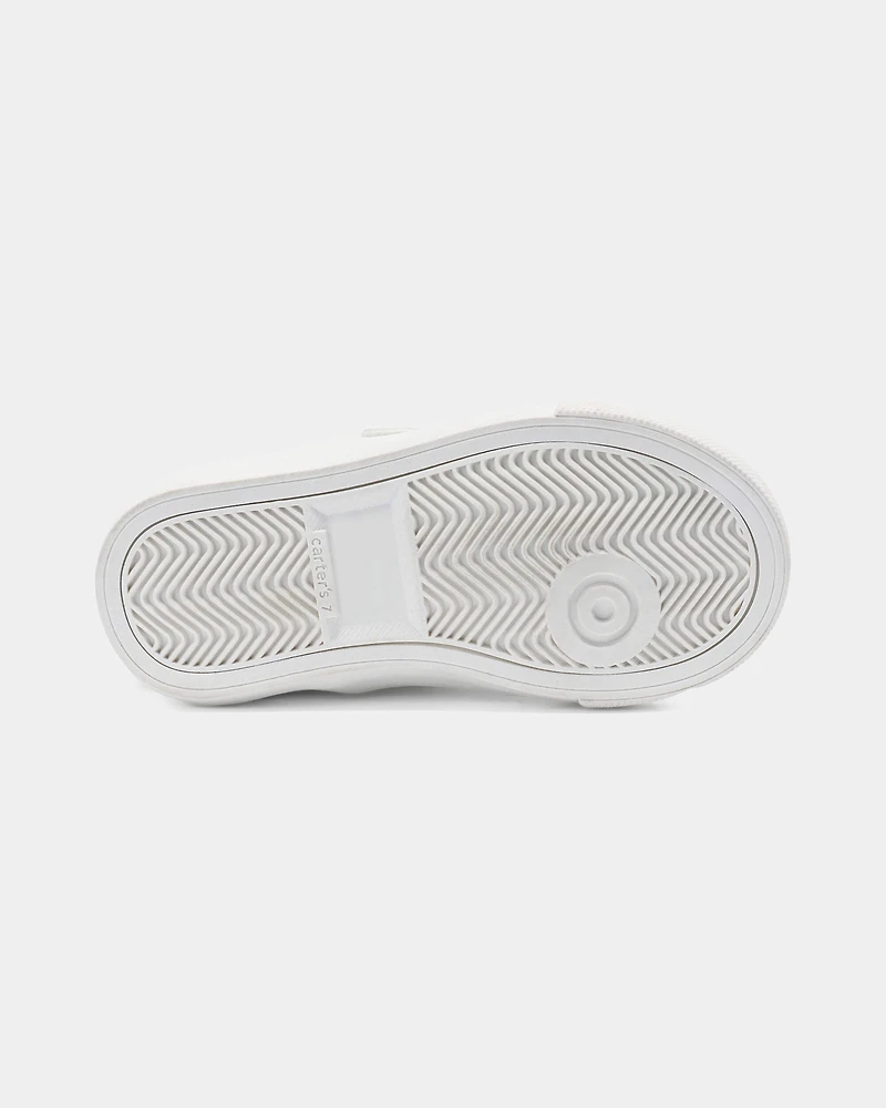 Toddler Girl Heart Print Casual Shoes - White/Black
