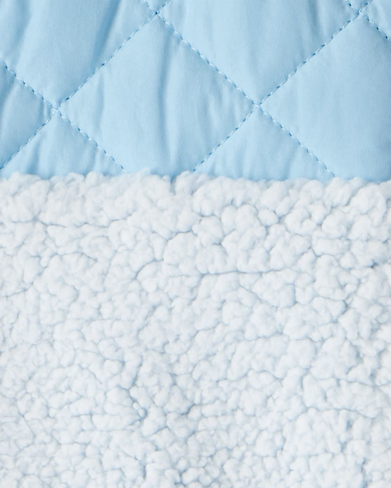 Toddler Girl Sherpa Hooded Zip-Up Jacket - Blue