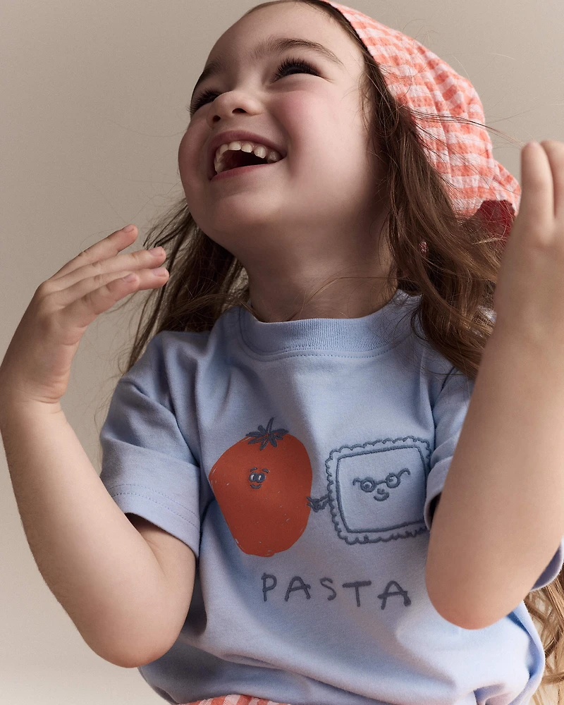 Toddler Pasta Relaxed Graphic Tee - Blue
